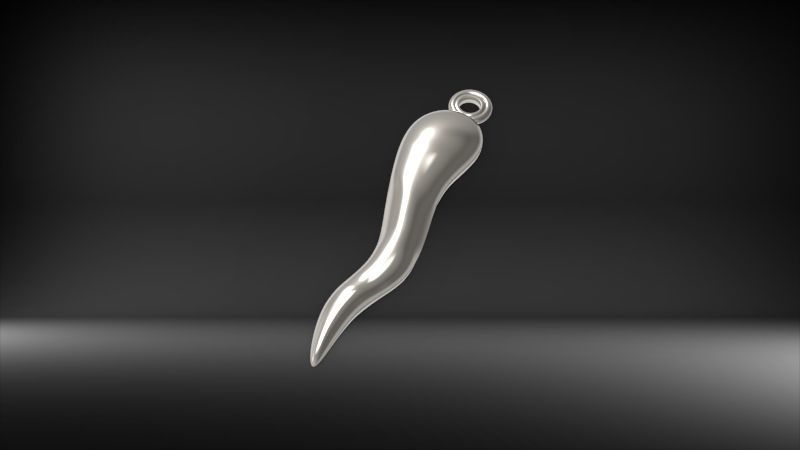 Italian Horn Pendant charm necklace jewelry 3D print model_21