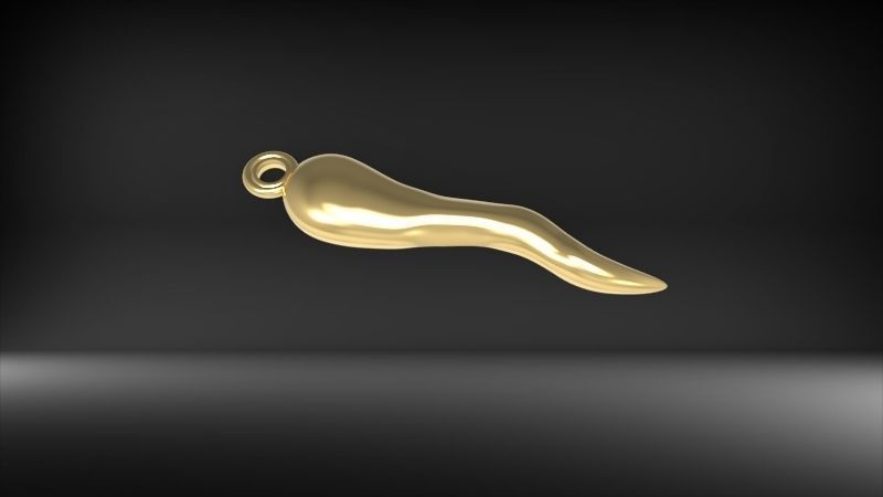 Italian Horn Pendant charm necklace jewelry 3D print model_13