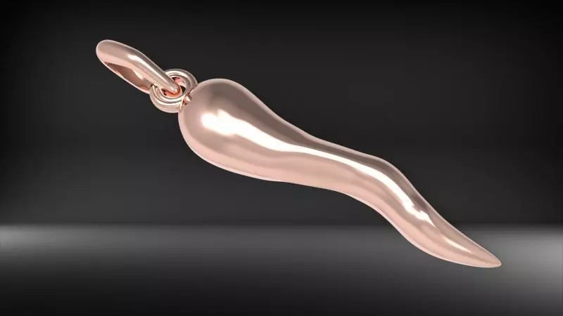 Italian Horn Pendant charm necklace jewelry 3D print model_0