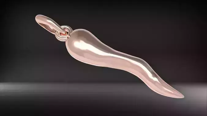 Italian Horn Pendant charm necklace jewelry 3D print model Italian Horn Pendant charm necklace jewelry 3D print model