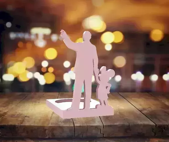 Walt Disney and Mickey candle holder Free 3D print model