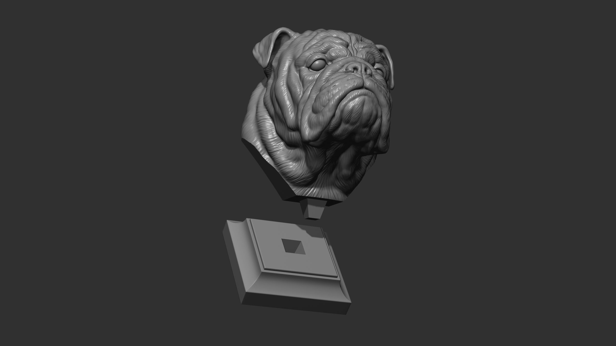 English bulldog bust 3D print model_21