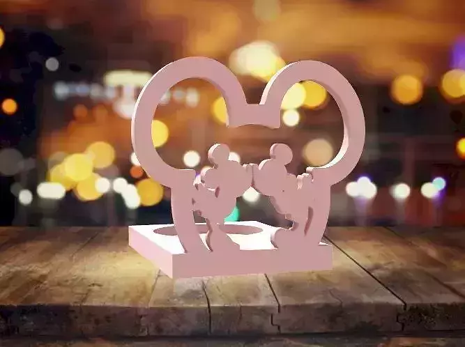 Minnie and Mickey candle holder