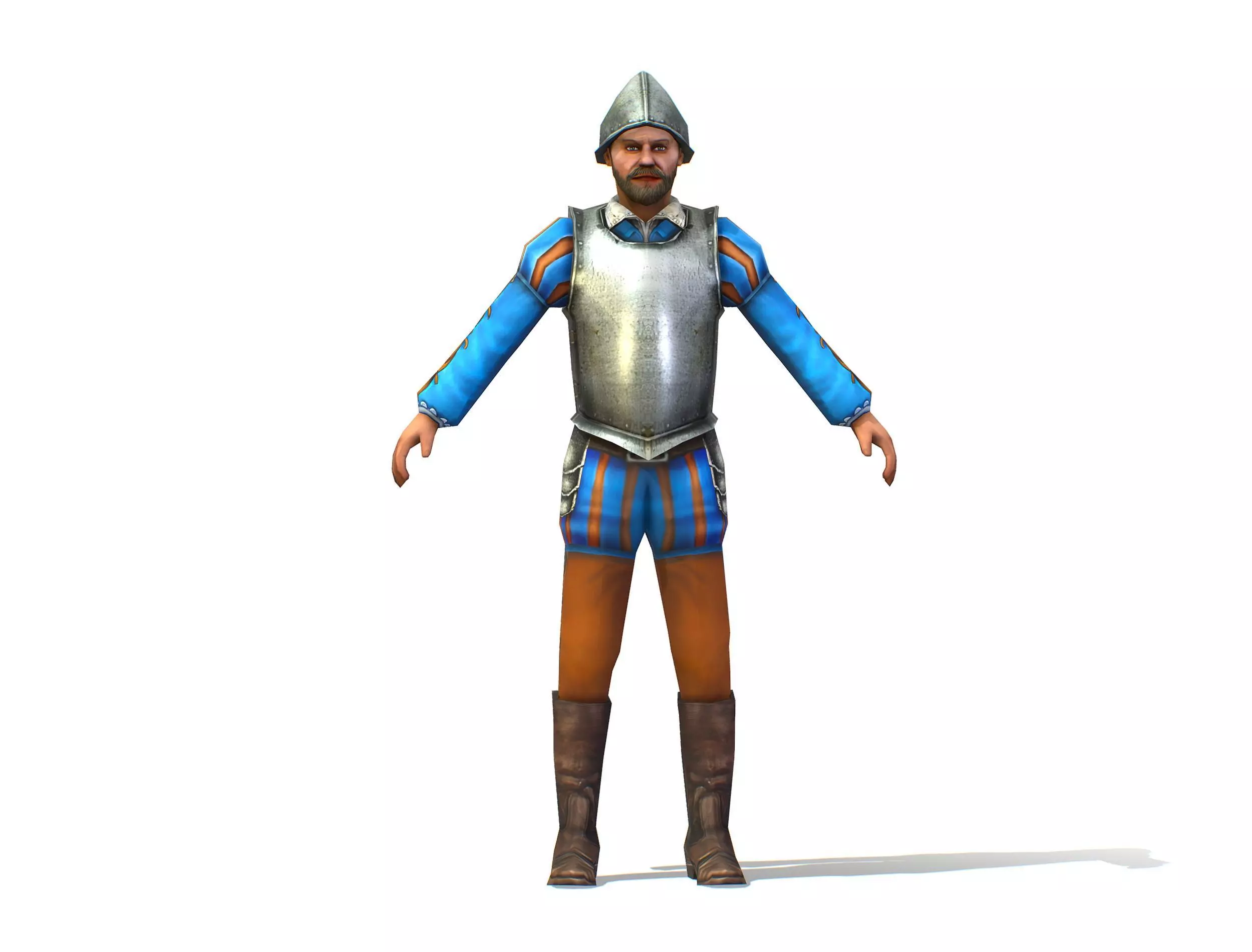Old Man Spanish Canquistador Officer Low-poly 3D model