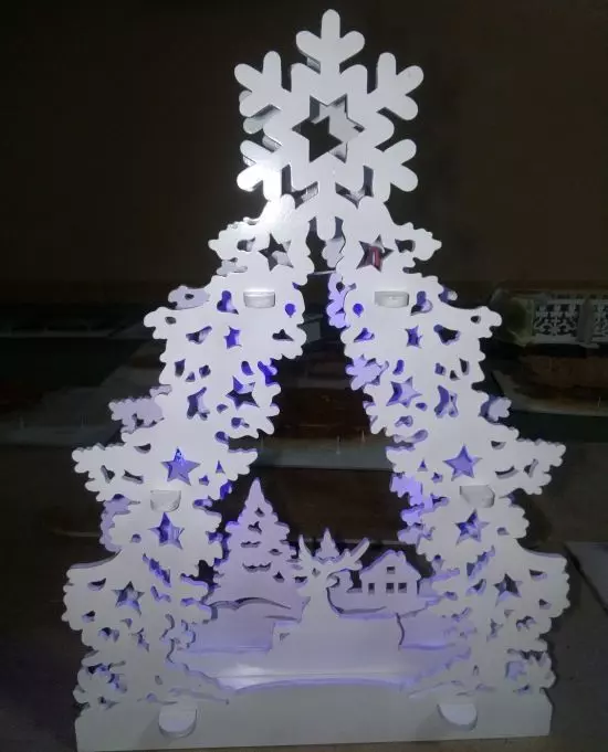 Christmas Village Tree silhouette 3D print model_0