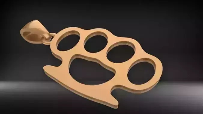 Knuckles Knucks Duster Pendant Necklace Charm Jewelry  3D print model