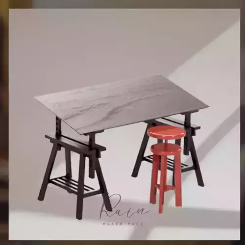 Art Table Miniature Furniture for Mini Art Studio  3D print model