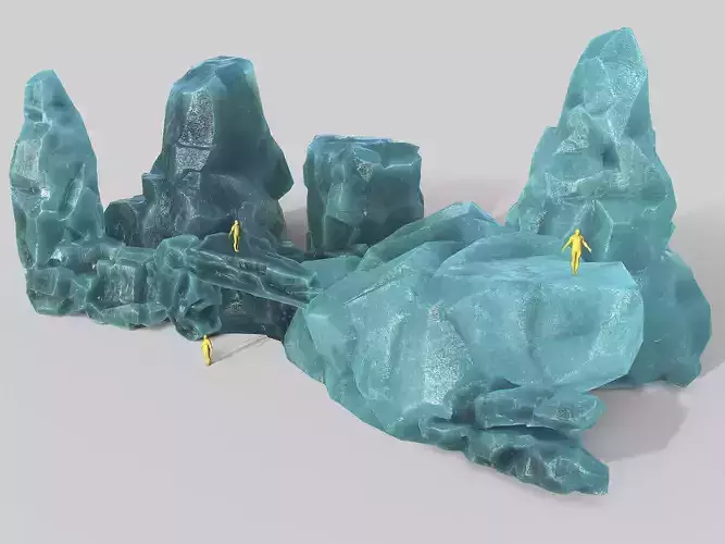 Mountain ice rocks - 3D Models PBR Pack 10