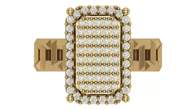  Square Ring with a Tiffany Chain