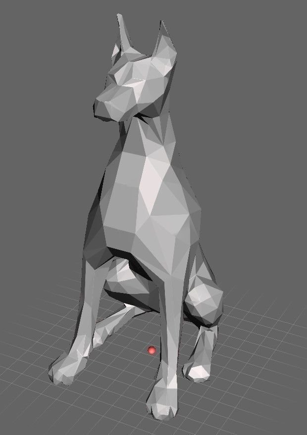 Doberman low poly 3D print model_1