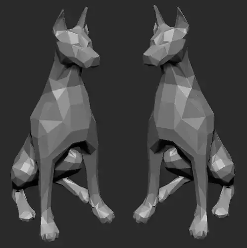 Doberman low poly
