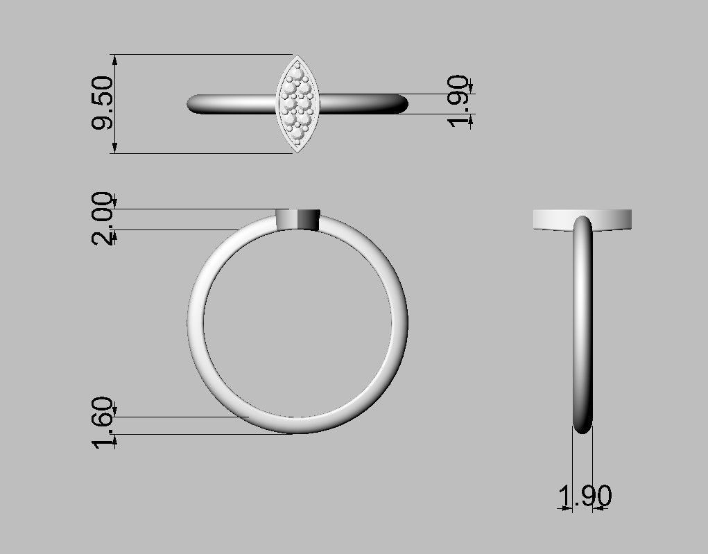 Diamond Ring 3D print model_4