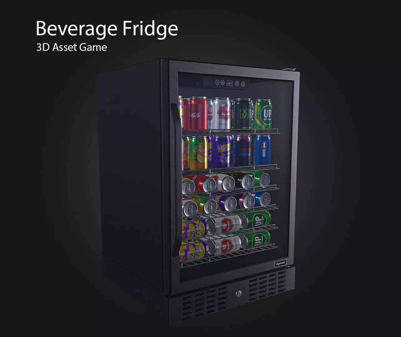 Beverage Fridge V2 Low-poly 3D model