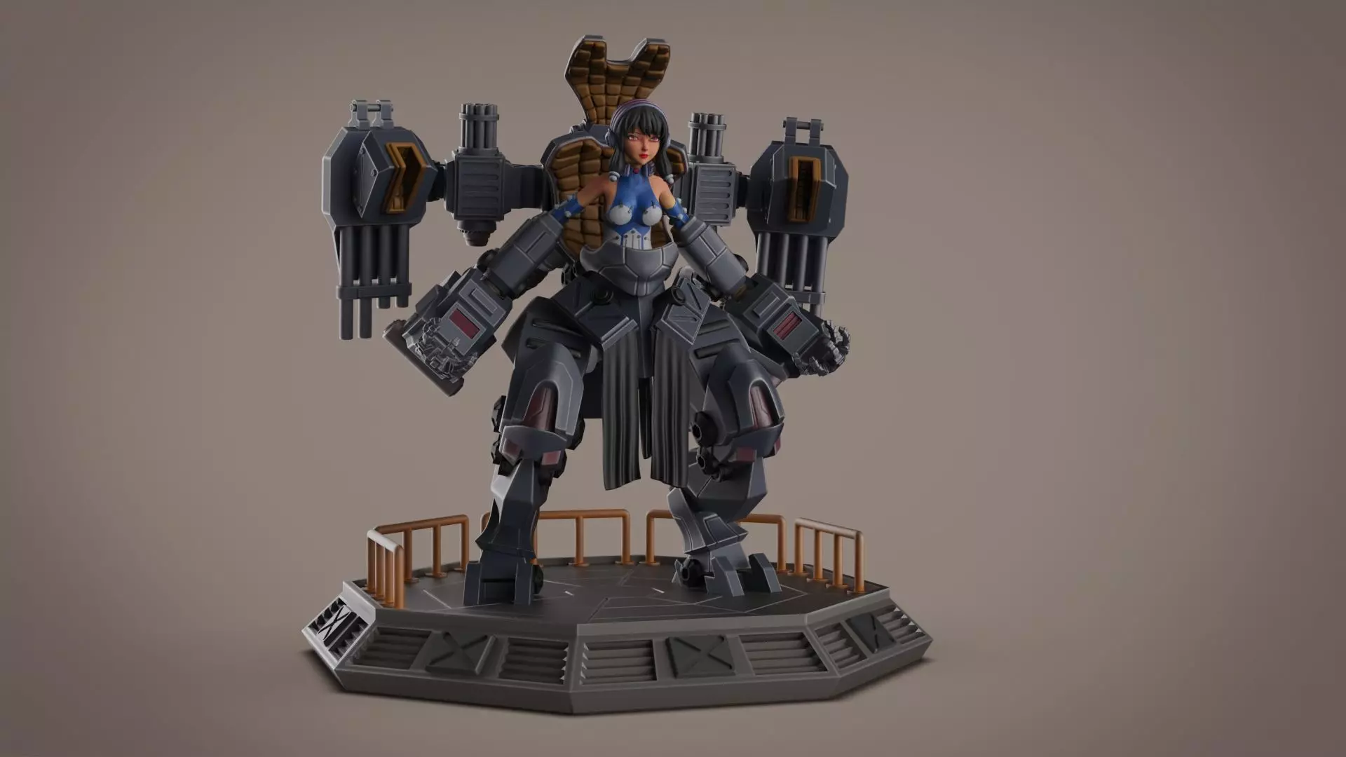 Mech Girl 3D print model_0
