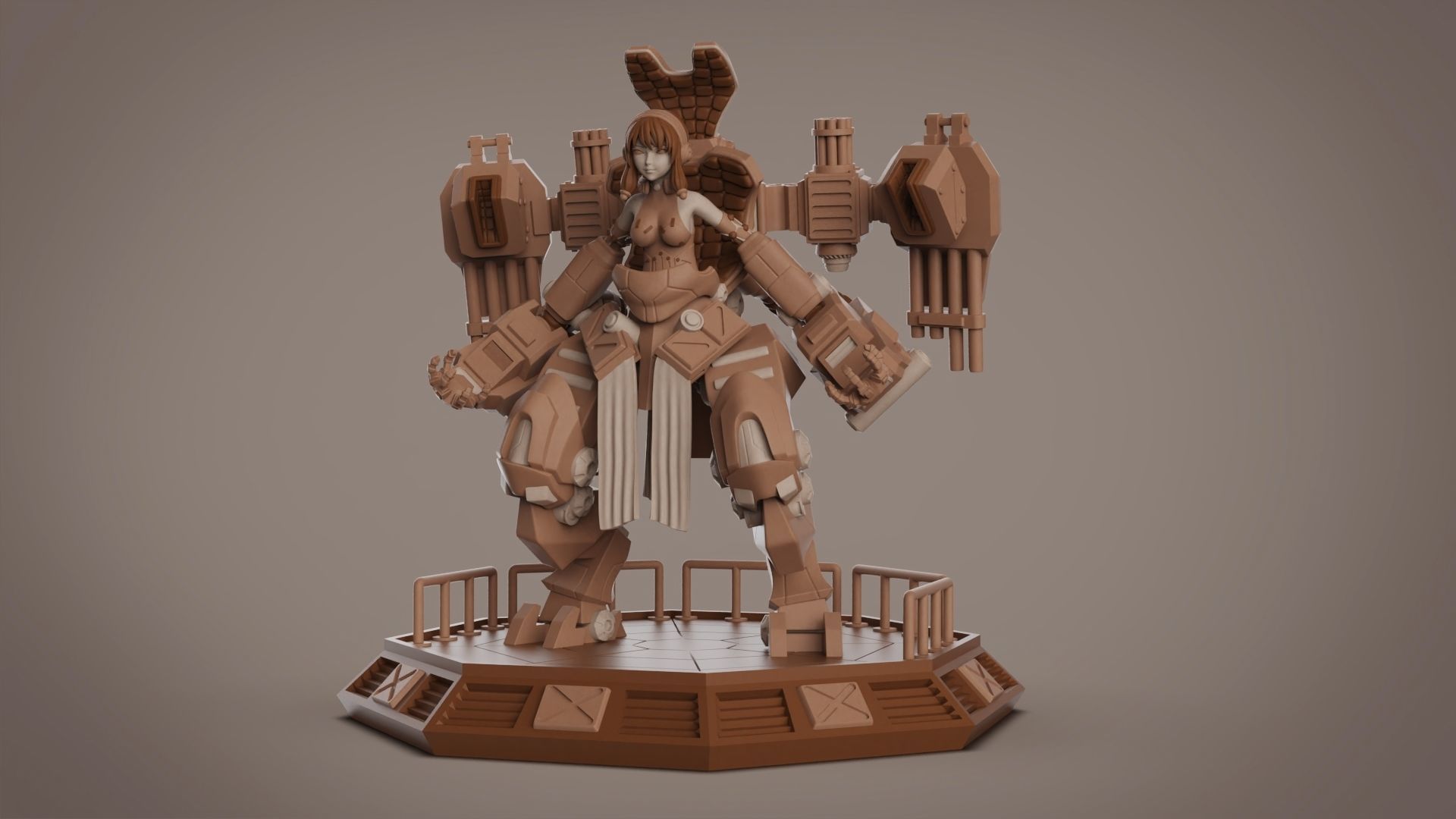 Mech Girl 3D print model_4
