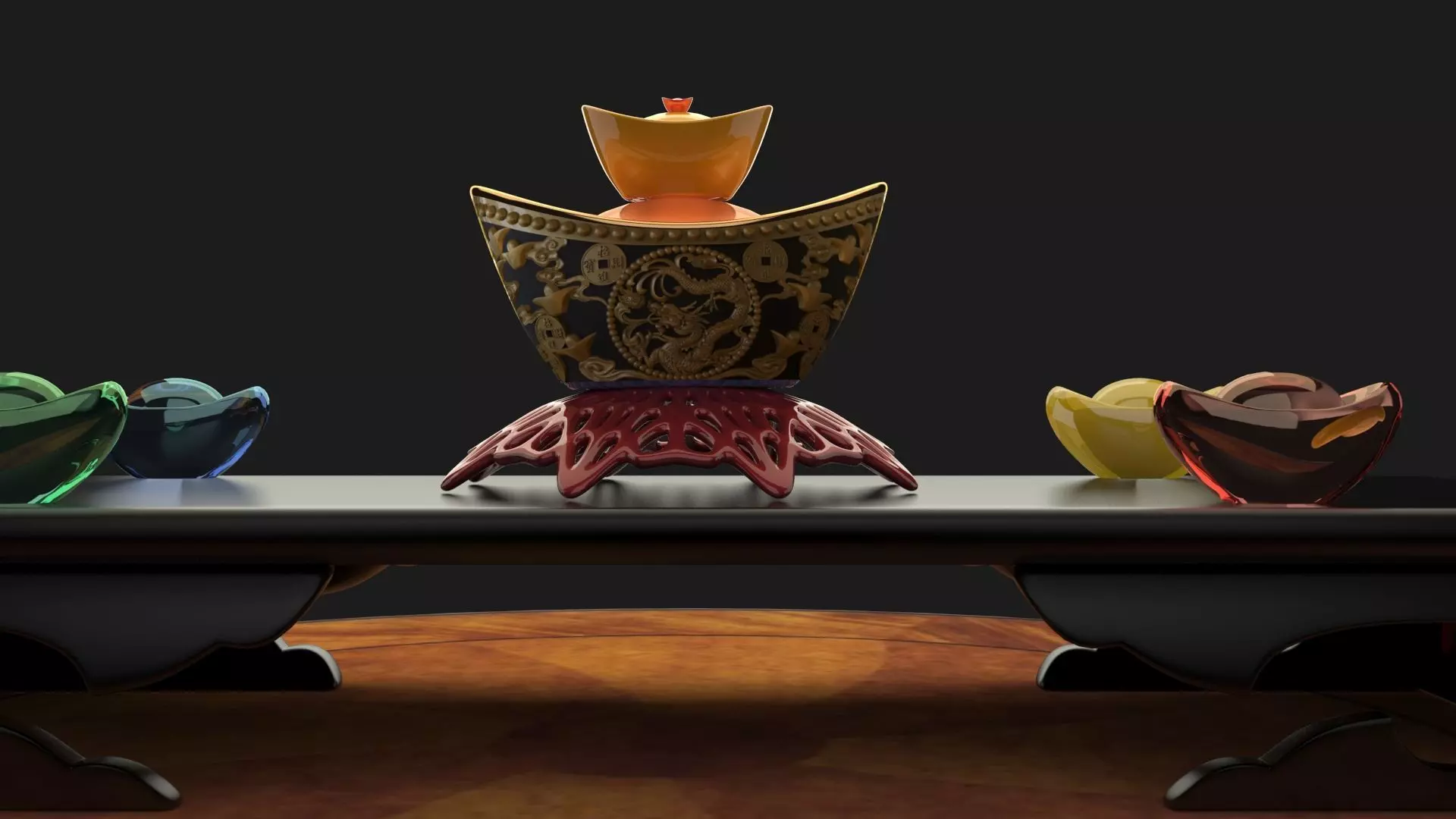 chinese gold ingot 3D model