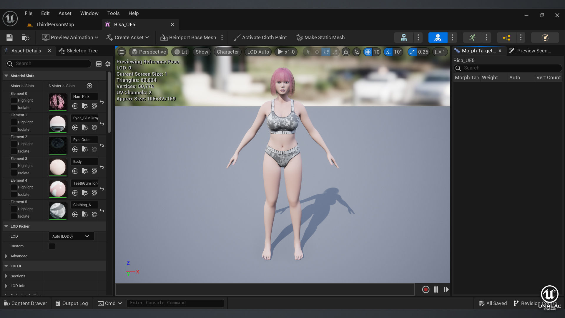 Risa - Female Character Base Mesh Version 1 Low-poly 3D model_11