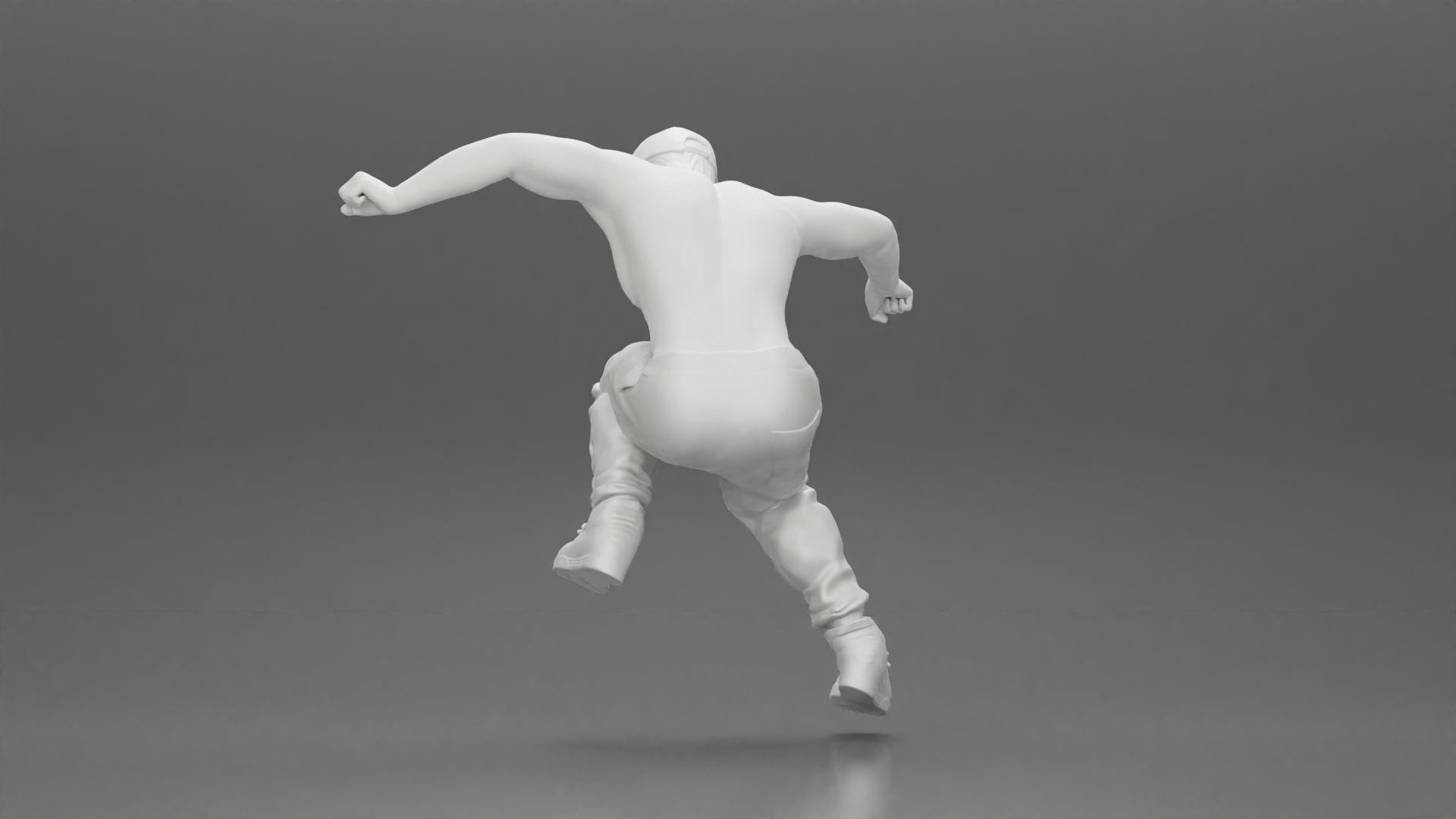 Man in cap jumping on skateboard 3D print model_22