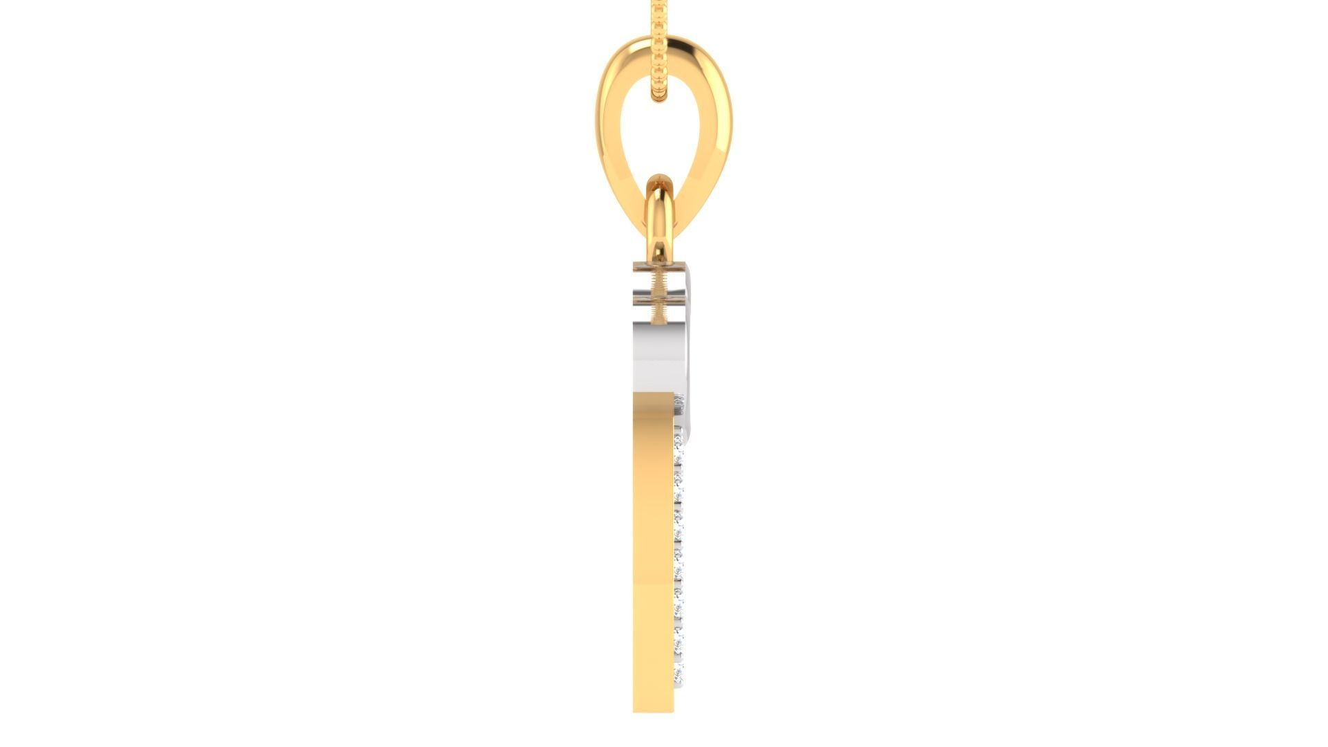 C letter pendent 3D print model_10