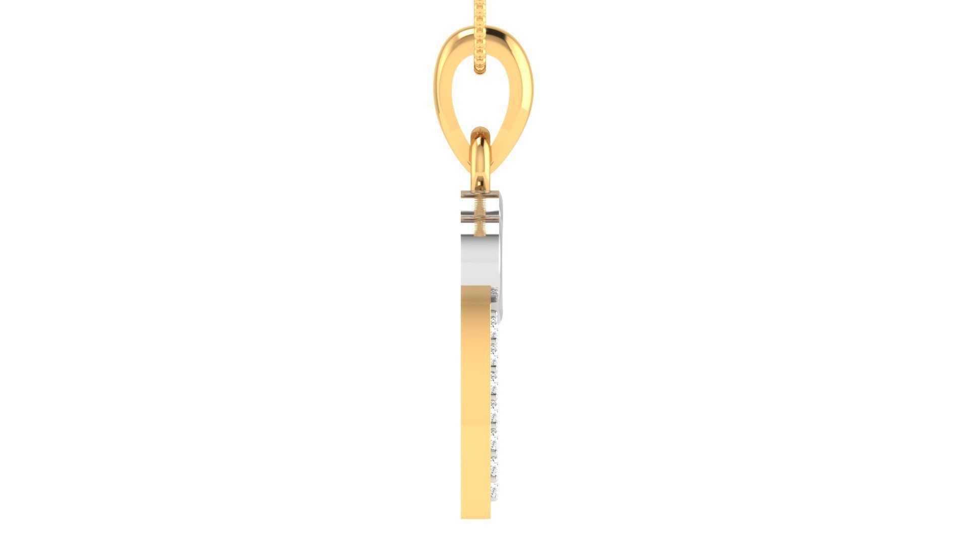 C letter pendent 3D print model_8