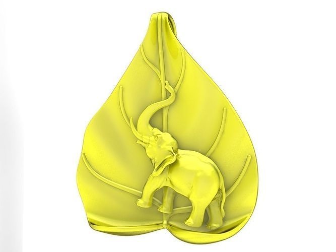 6935 Elephant Bodhi leaf Pendant  3D print model