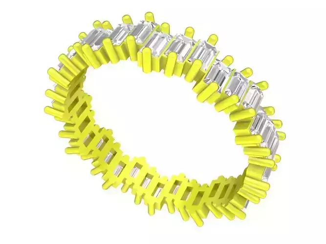 6940 Fashion Diamond Straight Baguette Ring