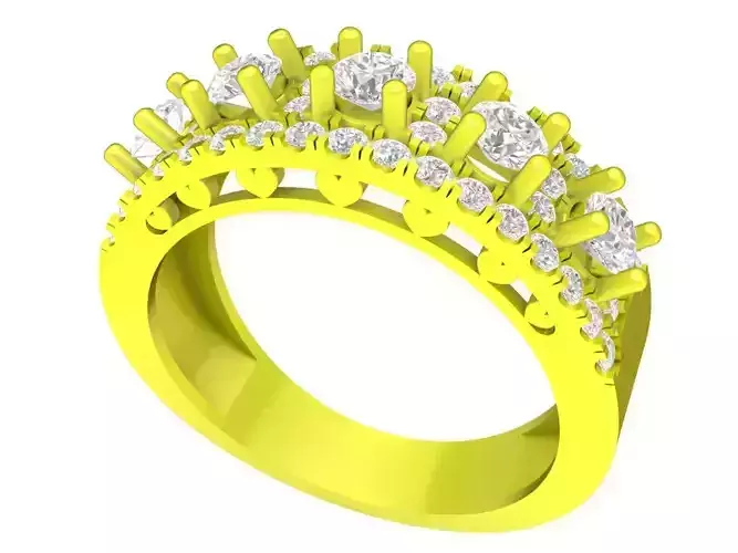6941 Fashion Korean Diamond Women Band Ring
