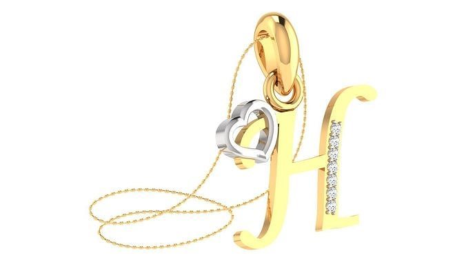 H letter pendent 3D print model