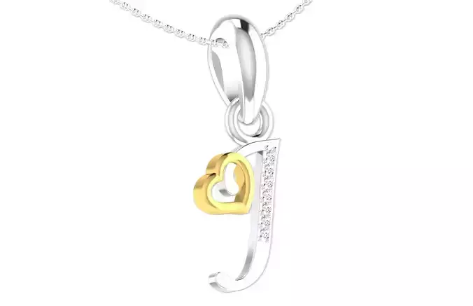 J letter pendent 3D print model