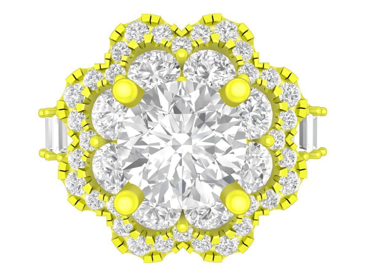 6954 hongkong flower diamond women ring  3D print model_2