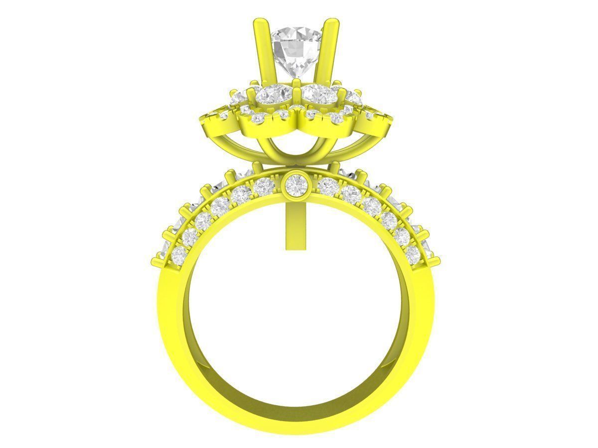 6954 hongkong flower diamond women ring  3D print model_3