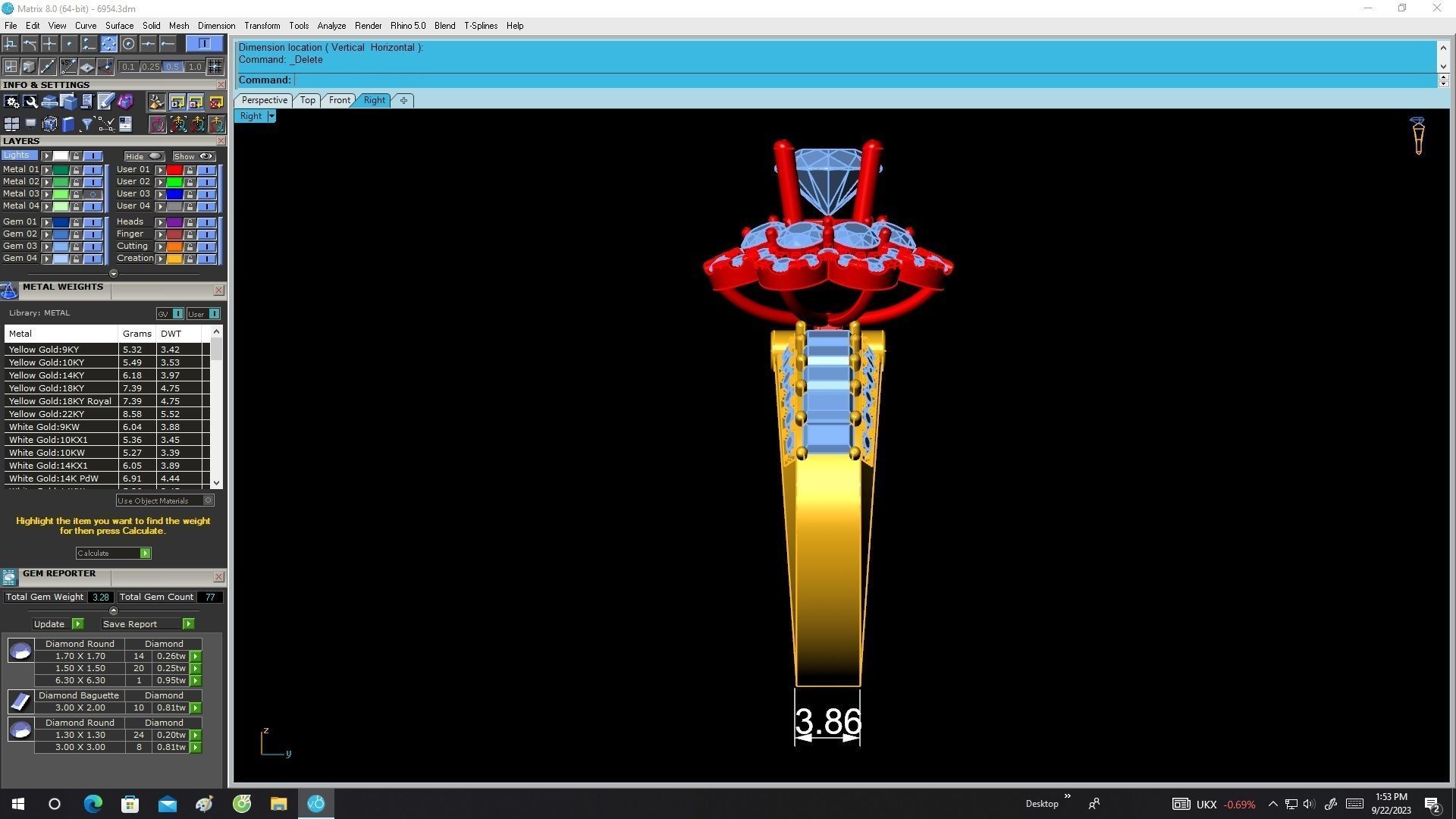 6954 hongkong flower diamond women ring  3D print model_7