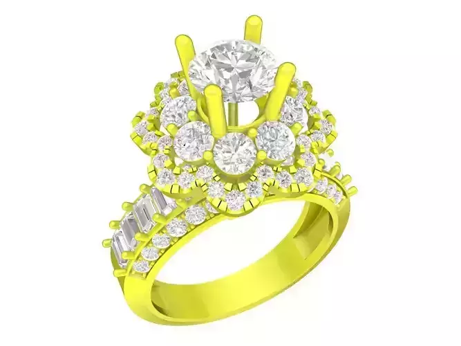 6954 hongkong flower diamond women ring 