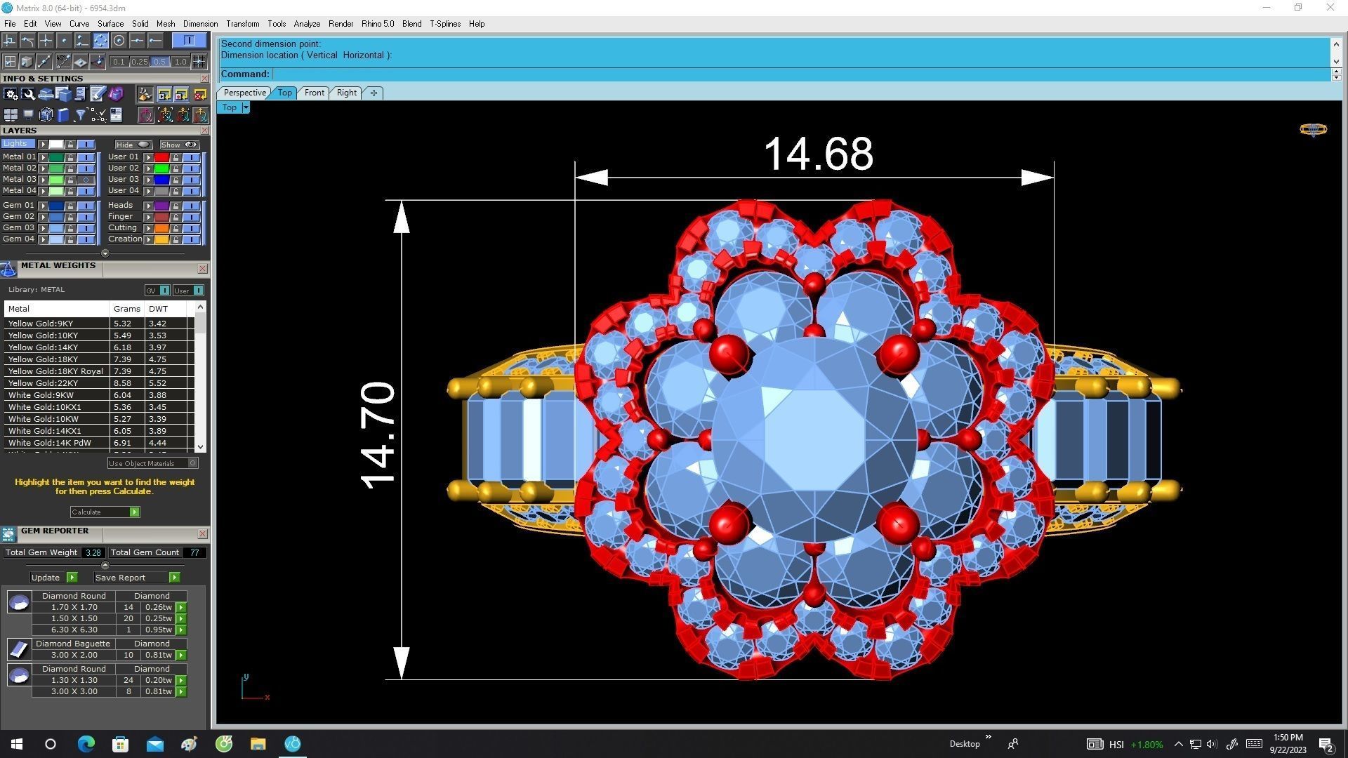 6954 hongkong flower diamond women ring  3D print model_5