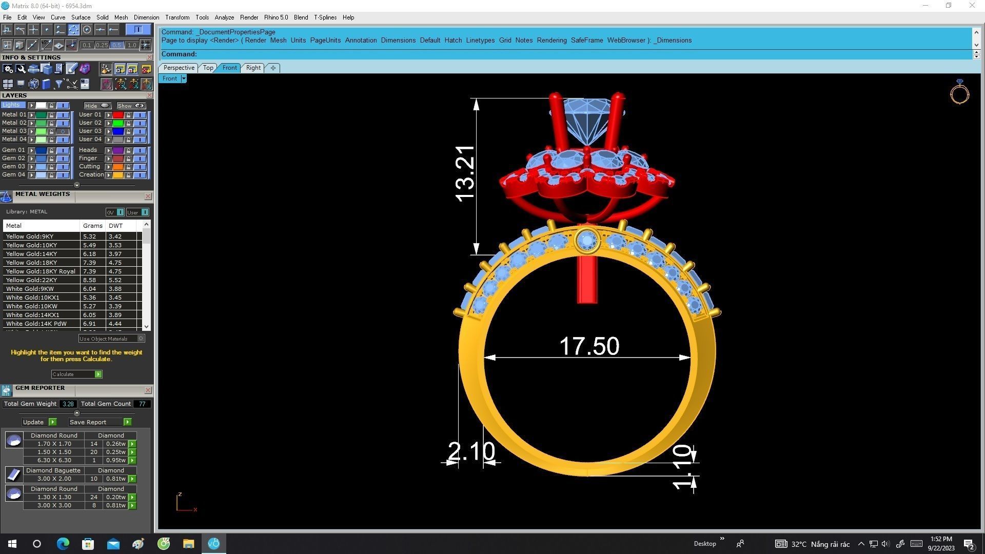 6954 hongkong flower diamond women ring  3D print model_6