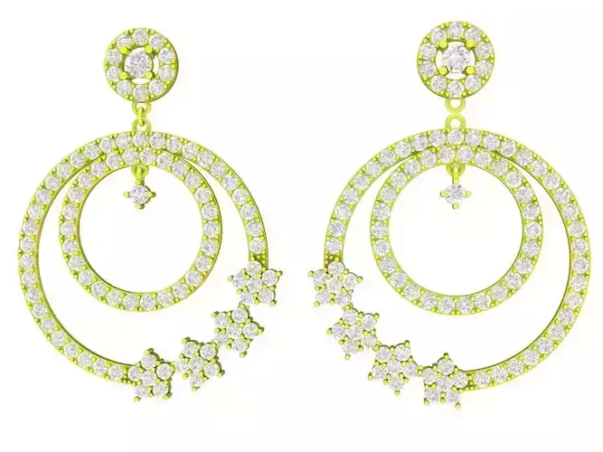 6960 Fashion Asian Star Diamond Earrings
