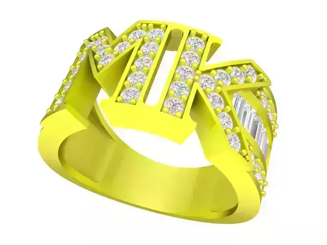 6958 MK letter diamond women ring 