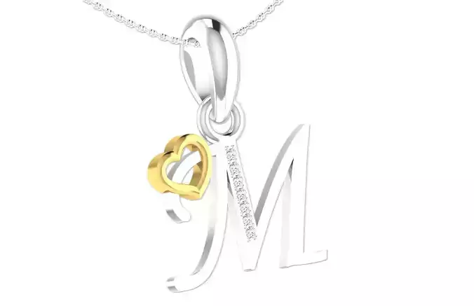 M letter pendent