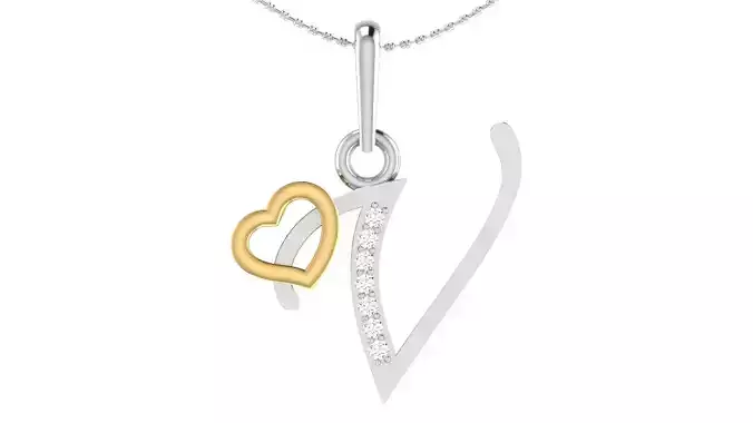 V letter pendent