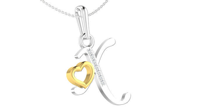 X letter pendent 3D print model