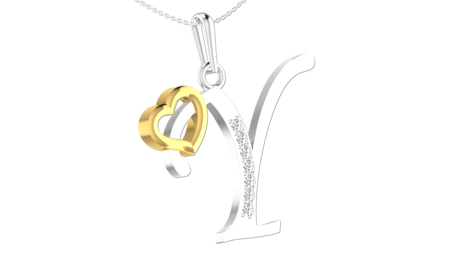 Y letter pendent 3D print model_1