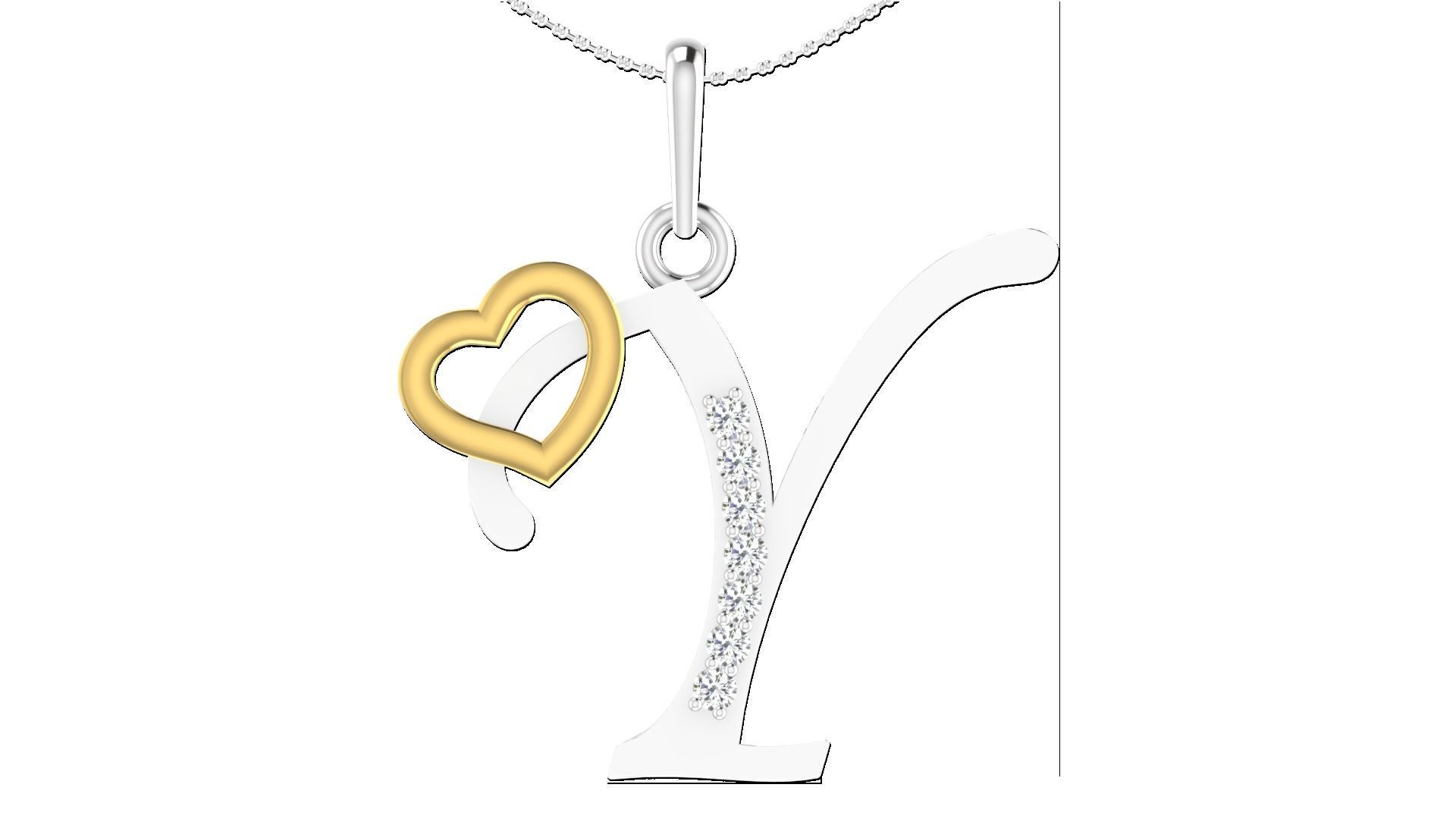 Y letter pendent 3D print model_7