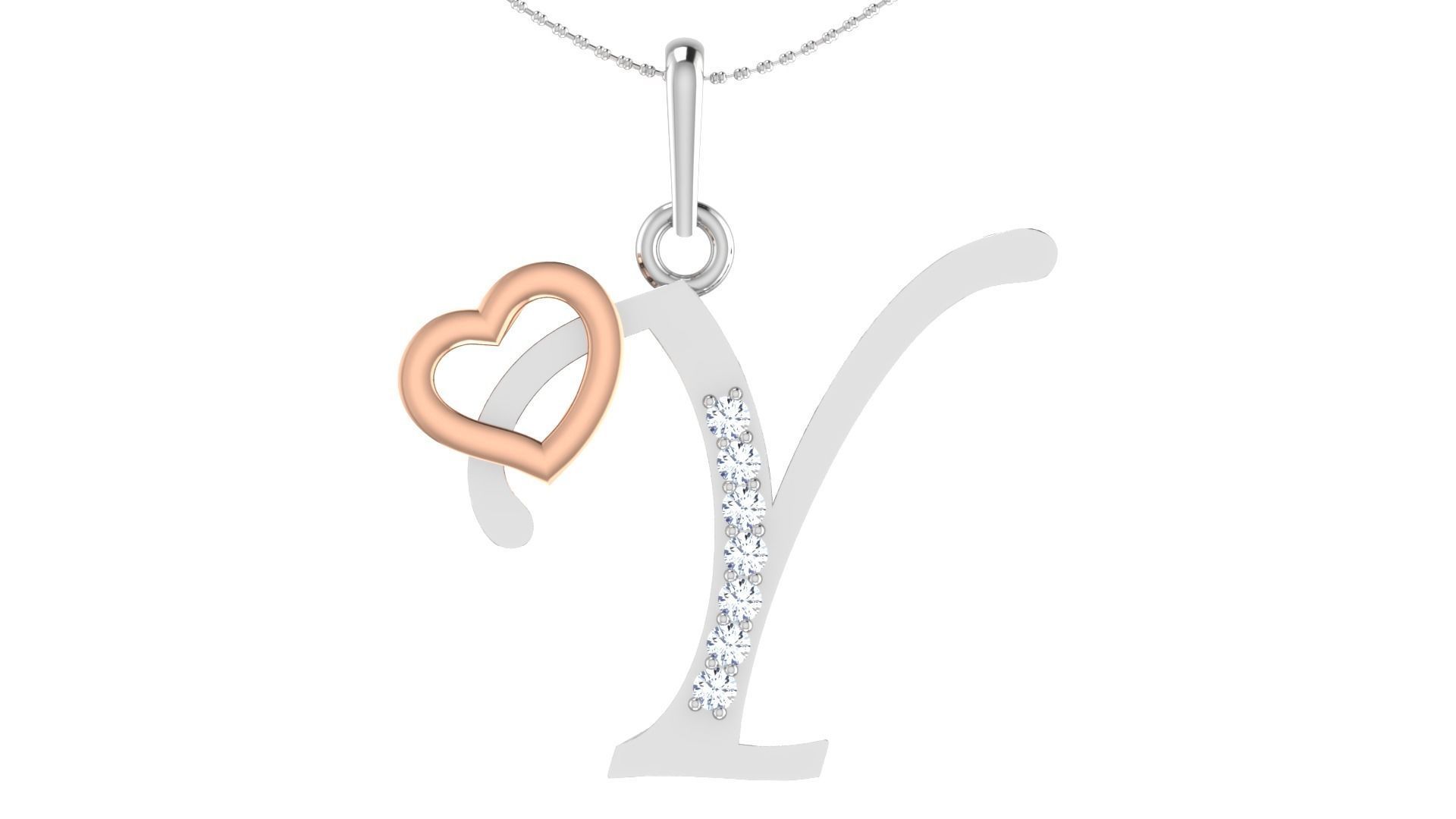 Y letter pendent 3D print model_19