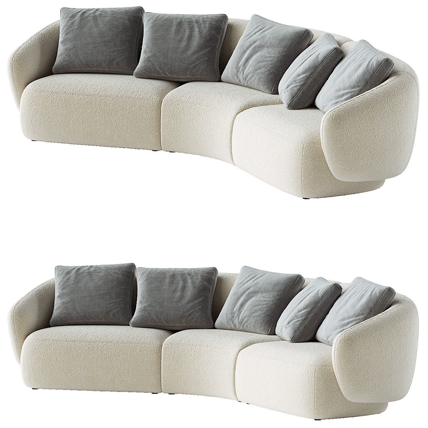 Auburn Performance Fabric Curve Sofa 3D model CGTrader