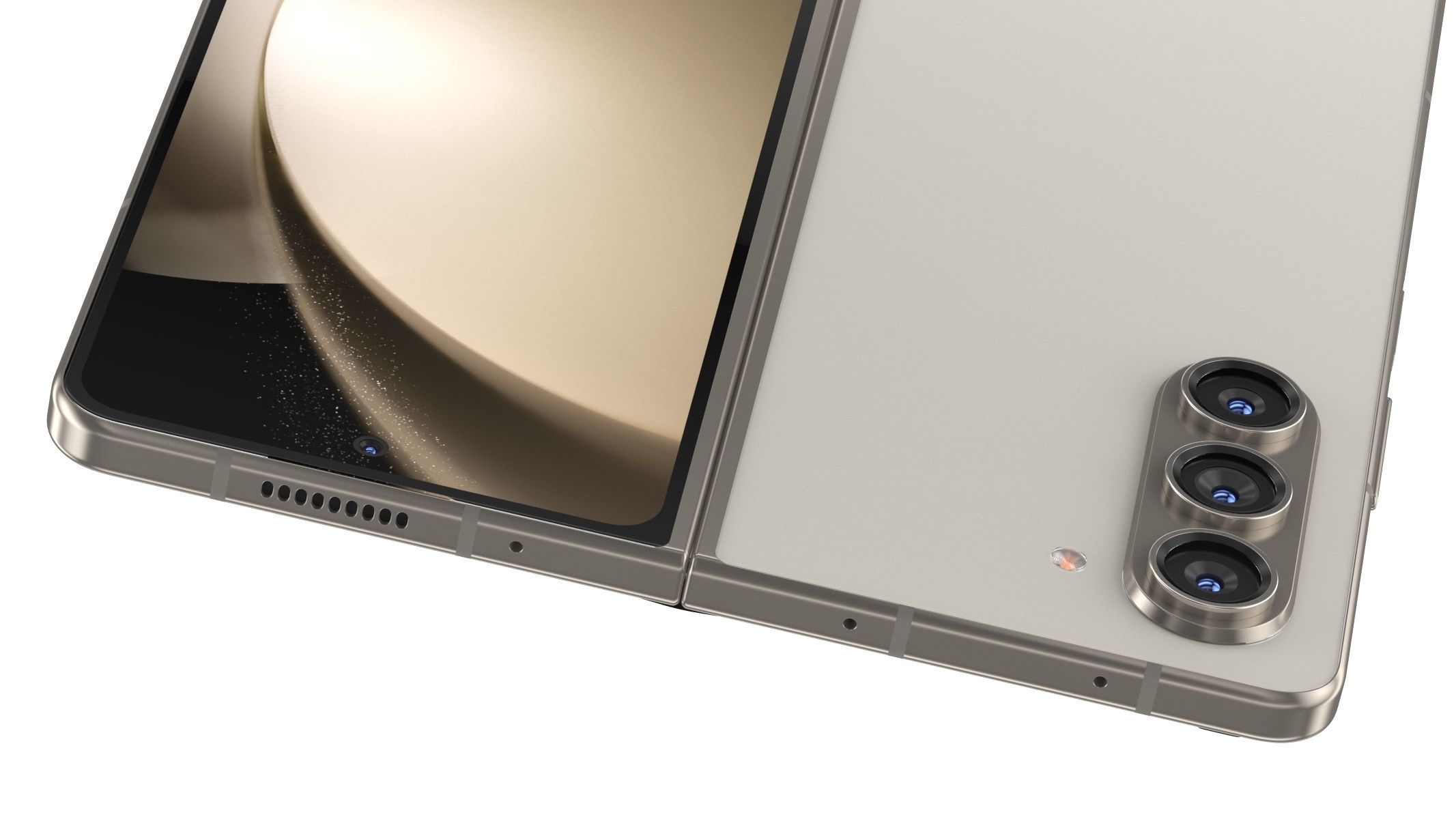 Samsung Galaxy Z Fold 5 Cream 3D model_6