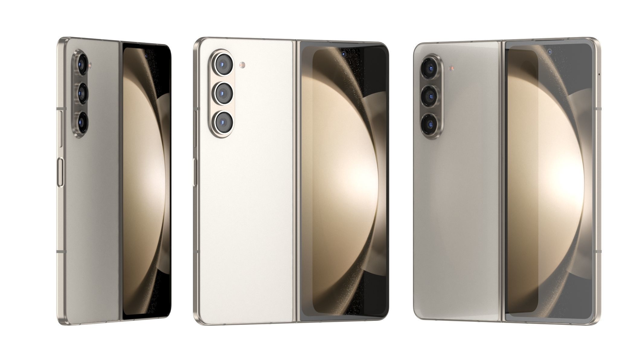 Samsung Galaxy Z Fold 5 Cream 3D model_8