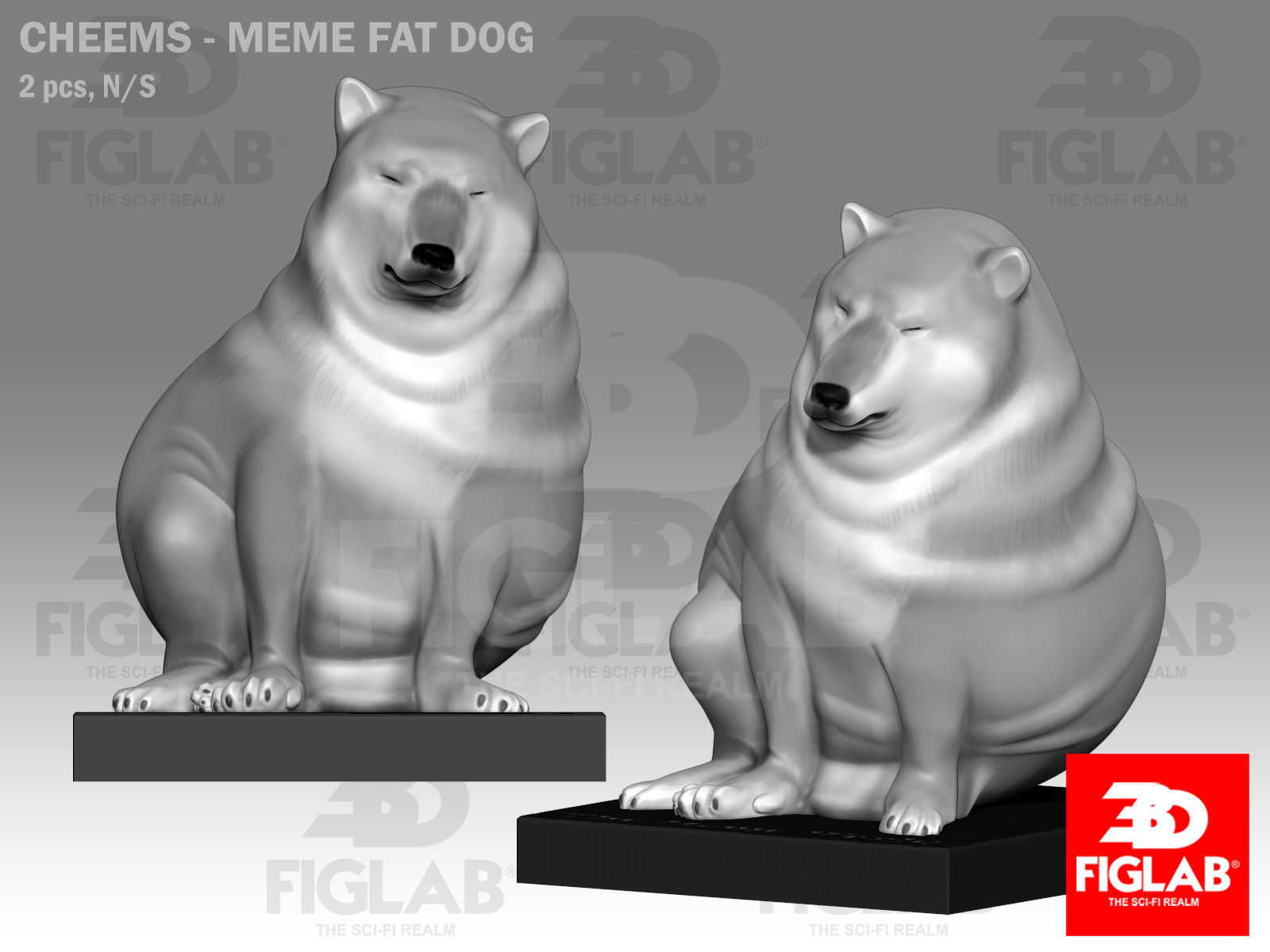 CHEEMS FAT DOG MEME 3D model_1
