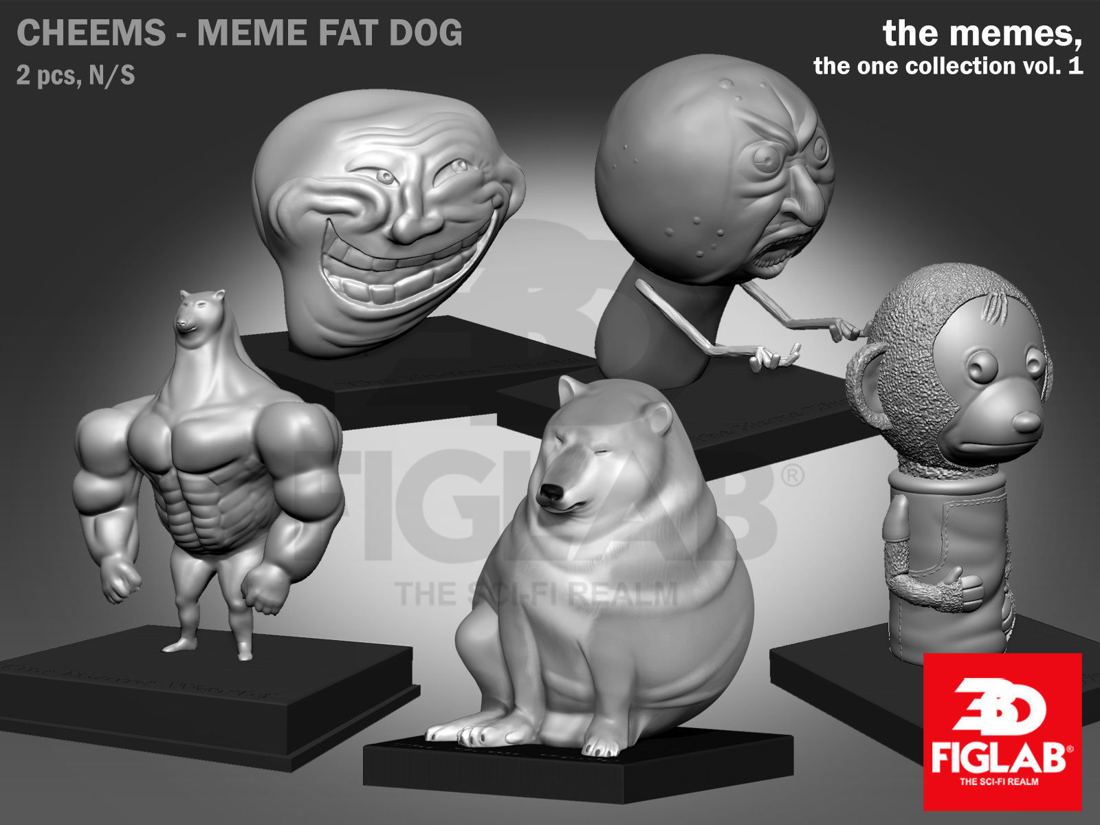 CHEEMS FAT DOG MEME 3D model_2