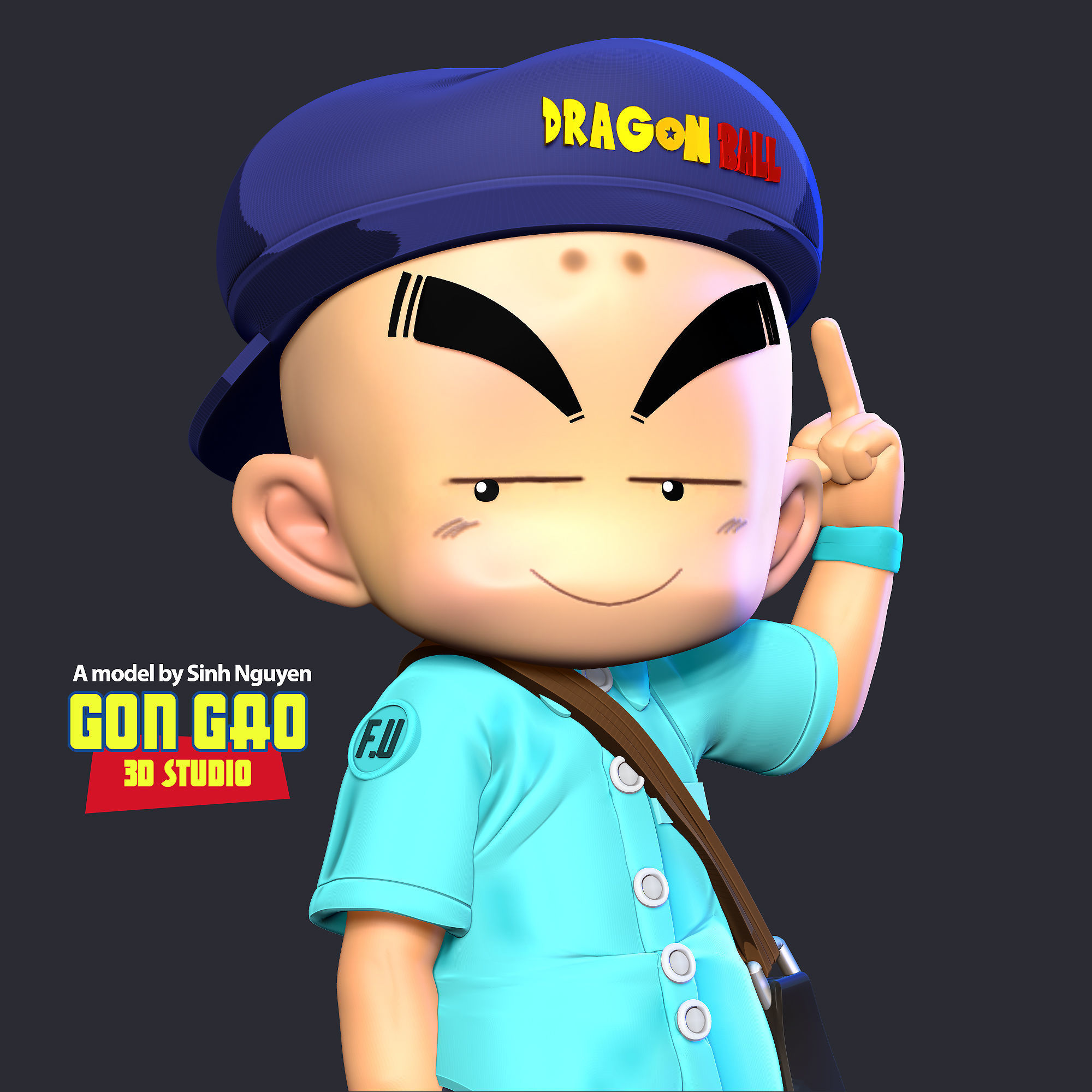 Naughty Krillin 3D print model_8