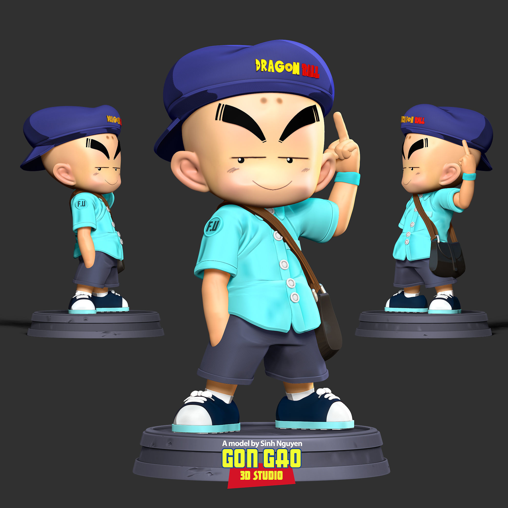 Naughty Krillin 3D print model_1